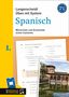 "Langenscheidt Üben mit System Spanisch" steht groß. Darunter: "Wortschatz und Grammatik sicher trainieren". Ein blaues "L" Logo., Buch
