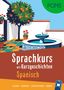 "Sprachkurs mit Kurzgeschichten Spanisch; PONS. Lesen - Hören - Verstehen - Üben." Illustration eines Innenhofs mit Orangenbaum., Buch