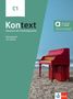 C1 Kontext: Deutsch als Fremdsprache. Übungsbuch mit Audios. Rotes Klavier am Sandstrand, Wellen im Hintergrund., 1 Buch und 1 Diverse