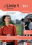 "Die neue Linie 1 Schweiz B1.1, Kurs- und Übungsbuch. Deutsch für Alltag und Beruf. Schweizer Ausgabe." Vorne eine lächelnde Frau., 1 Buch und 1 Diverse