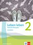 Text: "Leben leben 2. Praktische Philosophie mit Medien." Grün-weißer Hintergrund, anscheinend ein Buchcover.