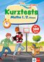 „Kurztests Mathe 1./2. Klasse“ oben; „Mit 300 Tests“ rechts. Illustration: Kinder und Drachen spielen Basketball., Buch