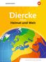 "Diercke Atlas Heimat und Welt" steht auf gelbem Hintergrund, darunter eine stilisierte Weltkarte in bunten Farben., Buch