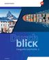 Titel: "Durchblick Geografie Geschichte 2". Oben links: Foto des Matterhorns. Rechts: Container-Schiff von oben. Unten: "Schweiz"., Buch