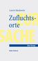 Laurin Mackowitz "Zufluchtsorte". "Der Essay". Verlag: Mohr Siebeck. Blau auf weiß mit gelbem Hintergrundtext., Buch