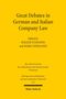 "Great Debates in Italian and German Company Law", edited by Holger Fleischer und Marco Speranzin. Gelber Hintergrund., Buch