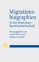 "Migrationsbiographien in der deutschen Rechtswissenschaft" von Anatol Dutta und Matteo Fornasier. Gelbes Löwenlogo., Buch