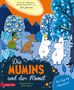 „Die MUMINS und der Komet“ zeigt Charaktere in einer bunten Landschaft mit einem großen Kometen am Himmel., Buch