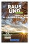Text: "RAUS UND WANDERN DURCH DIE 4 JAHRESZEITEN". 
Im Vordergrund ein Baum mit Herbstlaub, auf einem Feld scheint die Sonne. Logo: Kümmerly+Frey., Buch
