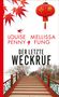„Louise Penny Mellissa Fung Der letzte Weckruf“; rote Ahornblätter, rote Laterne, Treppe mit Geländer., Buch