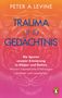"TRAUMA UND GEDÄCHTNIS" von Peter A. Levine. Ein Tigerkopf in einem Farbverlauf von Orange zu Pink. Pinguin-Logo unten., Buch