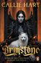 "Brimstone", Roman von Callie Hart. Königin der Finsternis, Krieger der Wölfe. Frau auf Thron mit weißem Fuchs., Buch