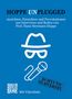 Text: "HOPPE UNPLUGGED", "Mit Videolinks", "ACHTUNG SUBVERSIV". Illustration: Hut, Brille, Mikrofon auf blauem Hintergrund., Buch