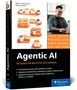 "Agentic AI: So lassen Sie die KI für sich arbeiten." Enthalten sind Illustrationen von Robotern und einem Mann am Laptop., Buch