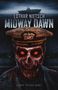 „Lothar Nietsch MIDWAY DAWN“. Ein Schädel mit glühenden Augen, Marinekapitänsmütze, im Hintergrund ein Flugzeugträger., Buch