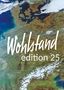 "Wohlstand edition 25" in weißer Schrift über einer Satellitenaufnahme von Europa und Teilen Asiens., Buch