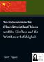 "Sozioökonomische Charakteristika Chinas..." Roter Hintergrund mit gelben Sternen, rechteckiges Logo darunter., Buch
