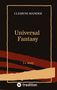 "Universal Fantasy" von Clemens Mander, "1+ story". Schwarze und rote Farbtöne mit abstraktem Design. Logo unten., Buch