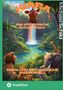 Buchtitel: "Kiara, das afrikanische Schweinhorn". Tiere beobachten einen Regenbogen-Wasserfall in einem Wald., Buch