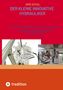 Titel: "Der kleine innovative Hydrauliker". Bilder: Metallstruktur und hydraulisches System. Oben rot, unten orange., Buch