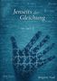Text: "Jenseits der Gleichung" und "Brigitta Nuß". Eine Hand mit Puzzle-Muster vor formelhaftem Hintergrund., Buch