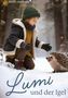 „Lumi und der Igel“: Ein Kind kniet im Schnee und begegnet einem lächelnden Igel., Buch