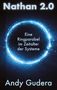 „Nathan 2.0“, „Eine Ringparabel im Zeitalter der Systeme“, „Andy Gudera“. Ein leuchtender, digitaler Ring auf dunklem Hintergrund., Buch