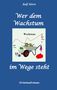 "Wer dem Wachstum im Wege steht" von Rolf Horst. Illustration: Schubkarre mit Pflanzen, Verkaufsschild und Wachstumskurve., Buch