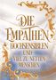 „Die Empathen, Hochsensiblen und viel zu netten Menschen“ in geschwungener Schrift, umrahmt von goldenen Ornamenten., Buch