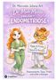 Dr. Mia Miau erklärt Endometriose. Tipps für Bauch & Becken. Illustration: Zwei katzenähnliche Figuren, eine als Ärztin., Buch