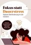 "Fokus statt Dauerstress. Digitale Überforderung im Job meistern." Illustration: Frau am Laptop, den Kopf auf den Armen., Buch