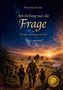 Titel: "Am Anfang war die Frage". Drei Jäger in Fellkleidung beobachten Mammuts. Ein Säbelzahntiger lauert im Gebüsch., Buch
