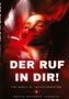 Text: "DER RUF IN DIR!", Autor: "NADJA RUKABER LAZARUS". Rotes, abstraktes Gesicht mit geschlossenen Augen. Dramatische Licht- und Schatteneffekte., Buch