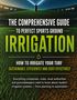 „The Comprehensive Guide to Perfect Sports Ground Irrigation“ steht vor einer beleuchteten Rasenfläche mit Wasserstrahl., Buch
