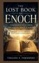 "The Lost Book of Enoch" mit Texten über Prophezeiungen. Altes Buch, offen, ein Engel darauf. Umgeben von mystischer Architektur., Buch