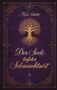 „Nini Schlicht. Der Seele tiefster Sehnsuchtsort.“ Goldener Baum und filigrane Verzierung auf violettem Hintergrund., Buch