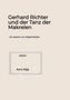 Text: "Gerhard Richter und der Tanz der Makrelen. Ein System von Möglichkeiten. ESSAY. Avni Alija." Beige Hintergrund., Buch