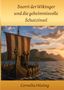 „Snorri der Wikinger und die geheimnisvolle Schatzinsel“, Cornelia Hüsing. Ein Wikingerboot segelt bei Sonnenuntergang., Buch