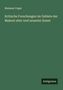 Manasse Unger: Kritische Forschungen im Gebiete der Malerei alter und neuester Kunst, Buch