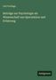 Carl Fortlage: Beiträge zur Psychologie als Wissenschaft aus Speculation und Erfahrung, Buch