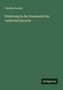Theodor Benfey: Einleitung in die Grammatik der vedischen Sprache, Buch