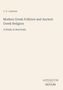 Text: „J.C. Lawson, Modern Greek Folklore and Ancient Greek Religion, A Study in Survivals, ANTIQUUM NOVUM“. Beige Hintergrund., Buch