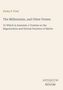 Text: "Parley P. Pratt, The Millennium, and Other Poems, To Which Is Annexed, a Treatise on the Regeneration and Eternal Duration of Matter." Beige Hintergrund, minimalistisches Layout., Buch
