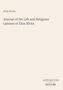 Titel: "Journal of the Life and Religious Labours of Elias Hicks". Unten rechts steht "ANTIQUM NOVUM". Beiger Hintergrund., Buch