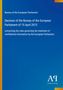 "Bureau of the European Parliament. Decision of 15 April 2013" in weißer Schrift auf blauem Hintergrund. Logo unten., Buch