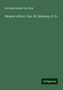 Abraham Rynier van Nest: Nest, A: Memoir of Rev. Geo. W. Bethune, D. D., Buch