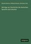 Eduard Sievers: Beiträge zur Geschichte der deutschen Sprache und Literatur, Buch