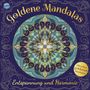 „Goldene Mandalas“, „Entspannung und Harmonie“, „Mit edlen goldenen Mandalas“. Ornamentales Muster in Blau und Gold., Buch