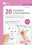 20 kompakte Grammatiktests. Materialien zu Grammatikthemen in der Grundschule. Zwei Arbeitsblätter, eine Hand schreibt., Buch