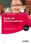 "Spaß mit Wortbausteinen", Übungsheft für Morphemtraining. Illustration: zwei gezeichnete Vögel, Mädchen mit Brille., 1 Buch und 1 Diverse